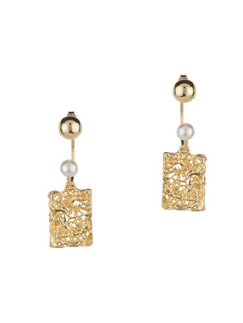 gold metal drop earring - 16952878 - Standard Image - 1