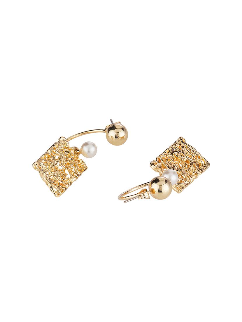 gold metal drop earring - 16952878 - Zoom Image - 2