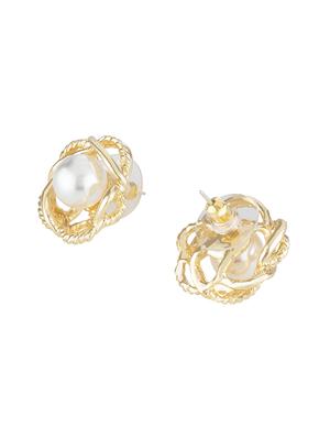 gold metal studs earring - 16952880 - Standard Image - 2