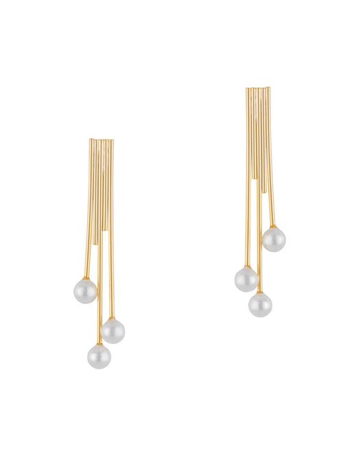 gold metal drop earring - 16952882 - Standard Image - 1