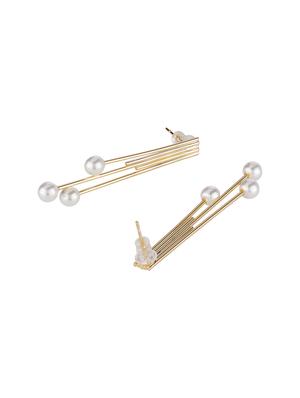 gold metal drop earring - 16952882 - Standard Image - 2