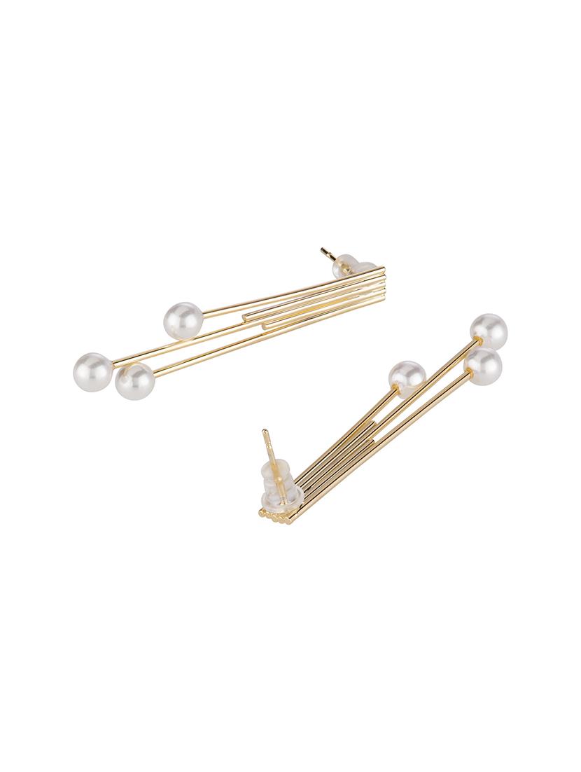 gold metal drop earring - 16952882 - Zoom Image - 2