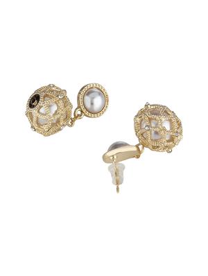 gold metal drop earring - 16952884 - Standard Image - 2