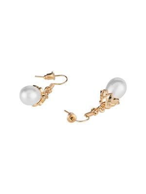 gold metal drop earring - 16952889 - Standard Image - 2