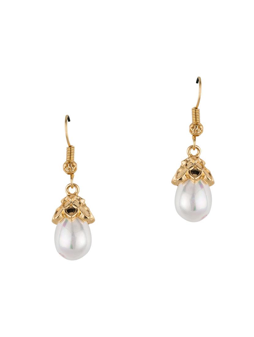 gold metal drop earring - 16952889 - Zoom Image - 1