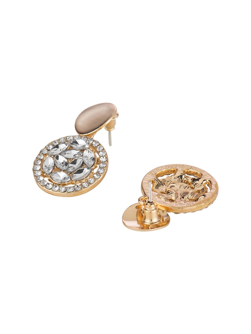 gold metal drop earring - 16952890 - Zoom Image - 2