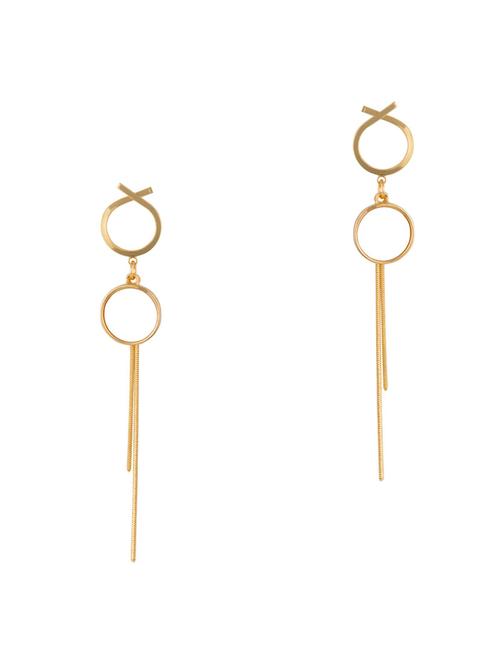 gold metal drop earring - 16952893 - Standard Image - 1