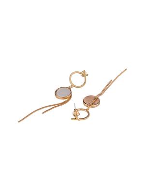 gold metal drop earring - 16952893 - Standard Image - 2