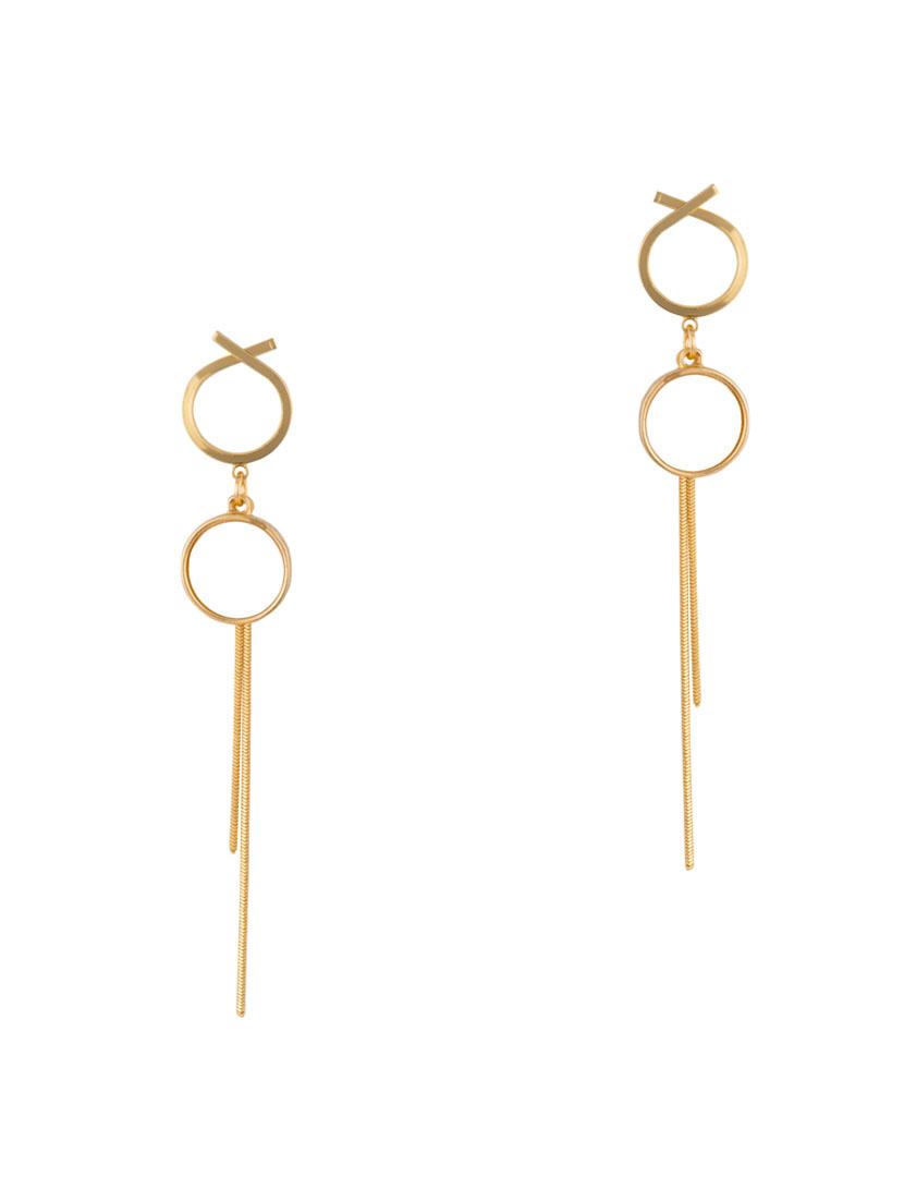 gold metal drop earring - 16952893 - Zoom Image - 1