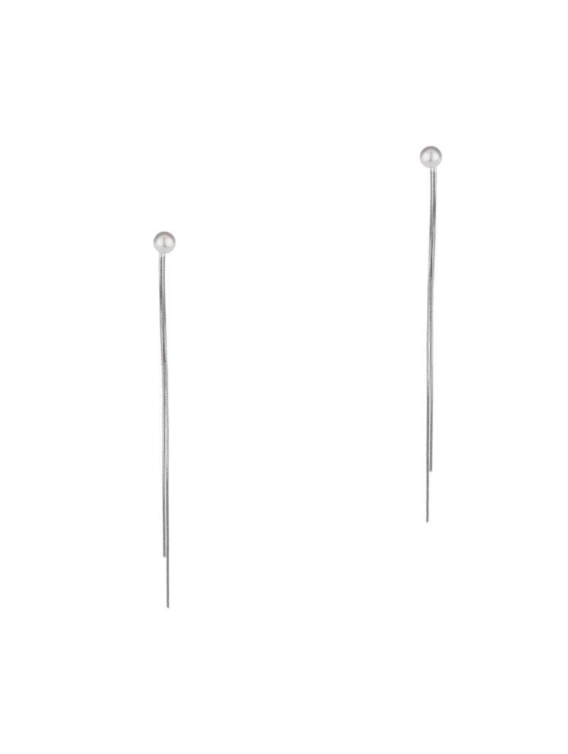 silver metal drop earring - 16952895 - Zoom Image - 1