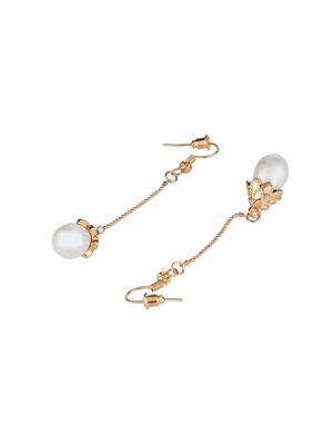 gold metal drop earring - 16952897 - Standard Image - 2