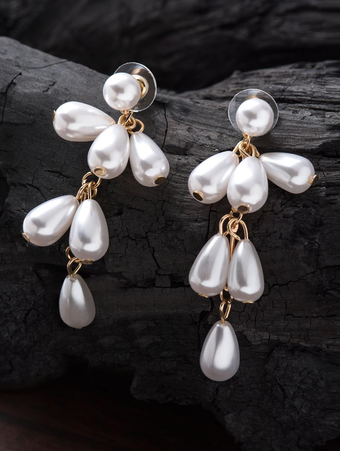 white metal drop earring - 16952904 - Zoom Image - 3