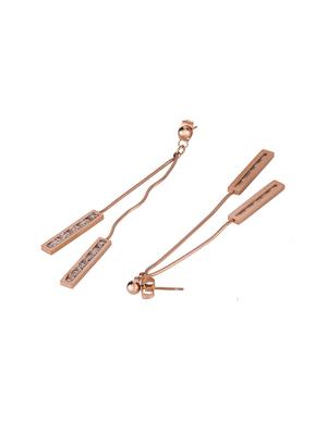 gold metal drop earring - 16952913 - Standard Image - 2