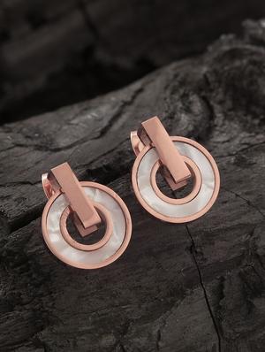 gold metal studs earring - 16952922 - Standard Image - 3