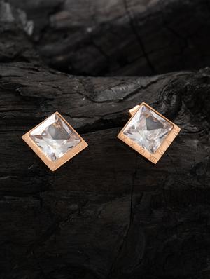 gold metal studs earring - 16952926 - Standard Image - 3