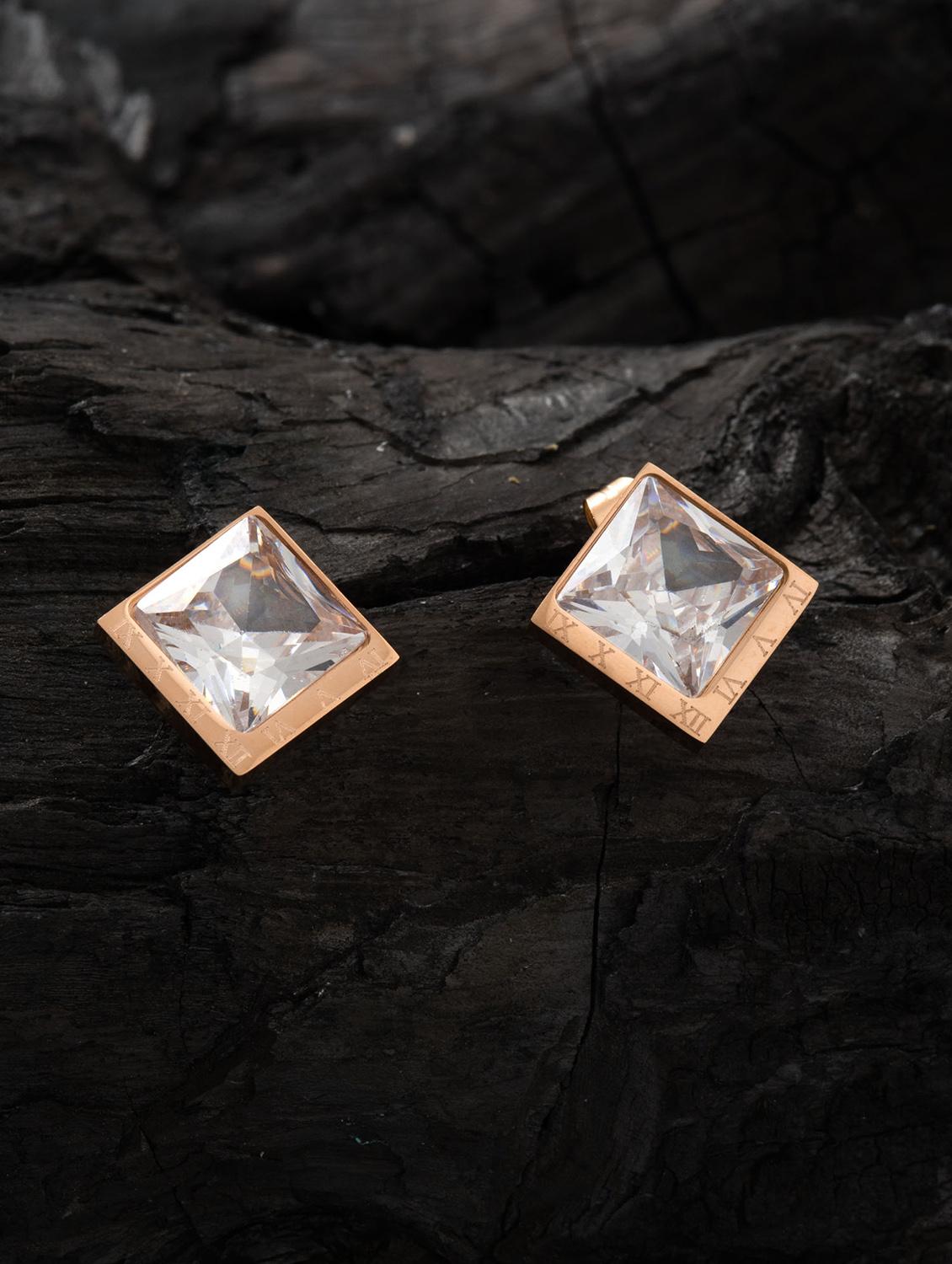 gold metal studs earring - 16952926 - Zoom Image - 3
