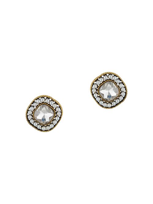 gold metal studs earring - 16952928 - Standard Image - 1