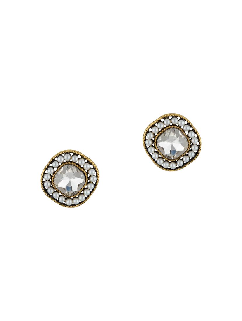 gold metal studs earring - 16952928 - Zoom Image - 1