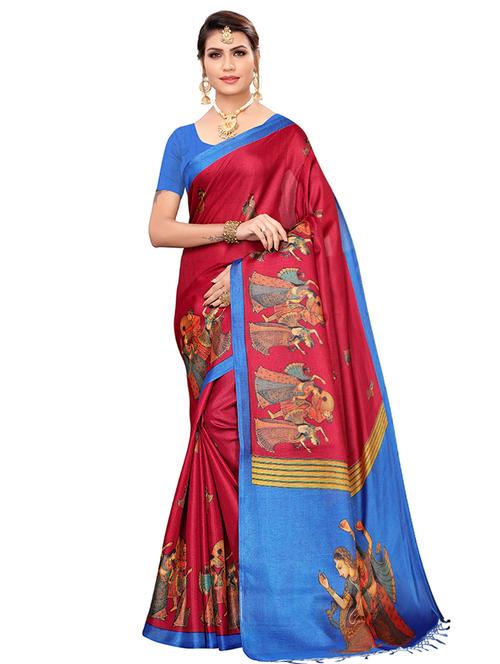 printed mysore silk saree with blouse - 16952948 - Standard Image - 1