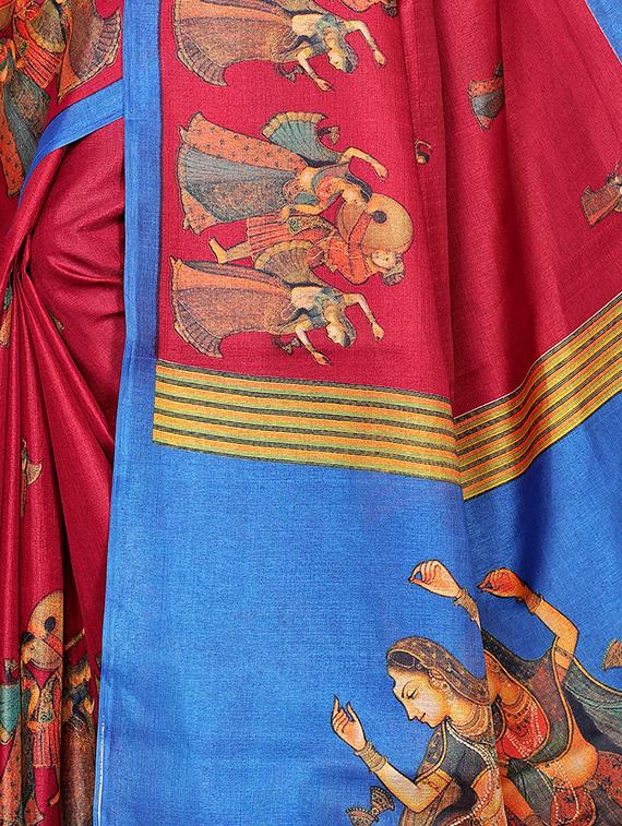 printed mysore silk saree with blouse - 16952948 - Zoom Image - 2