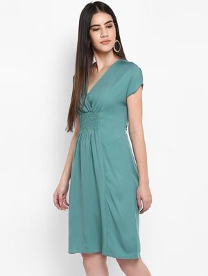 smocked detail a-line dress - 16953027 - Standard Image - 2