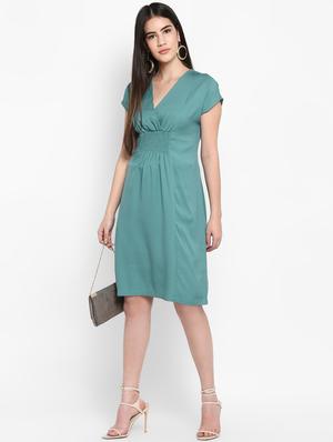 smocked detail a-line dress - 16953027 - Standard Image - 4