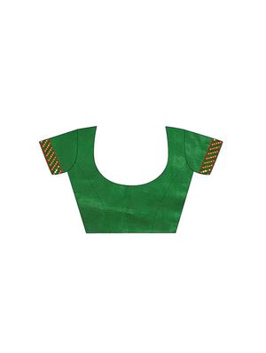 mirror work bordered saree with blouse - 16953047 - Standard Image - 3