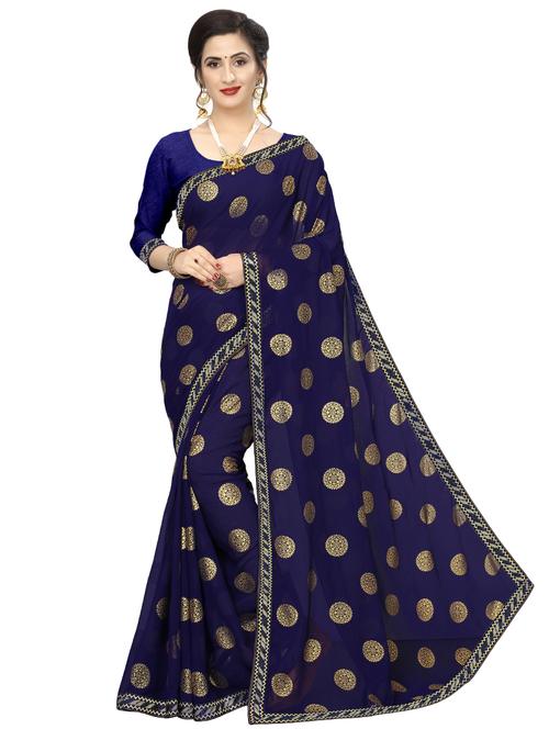 self design woven saree with blouse - 16953051 - Standard Image - 1