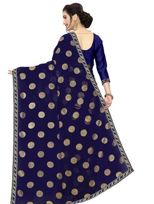 self design woven saree with blouse - 16953051 - Standard Image - 2