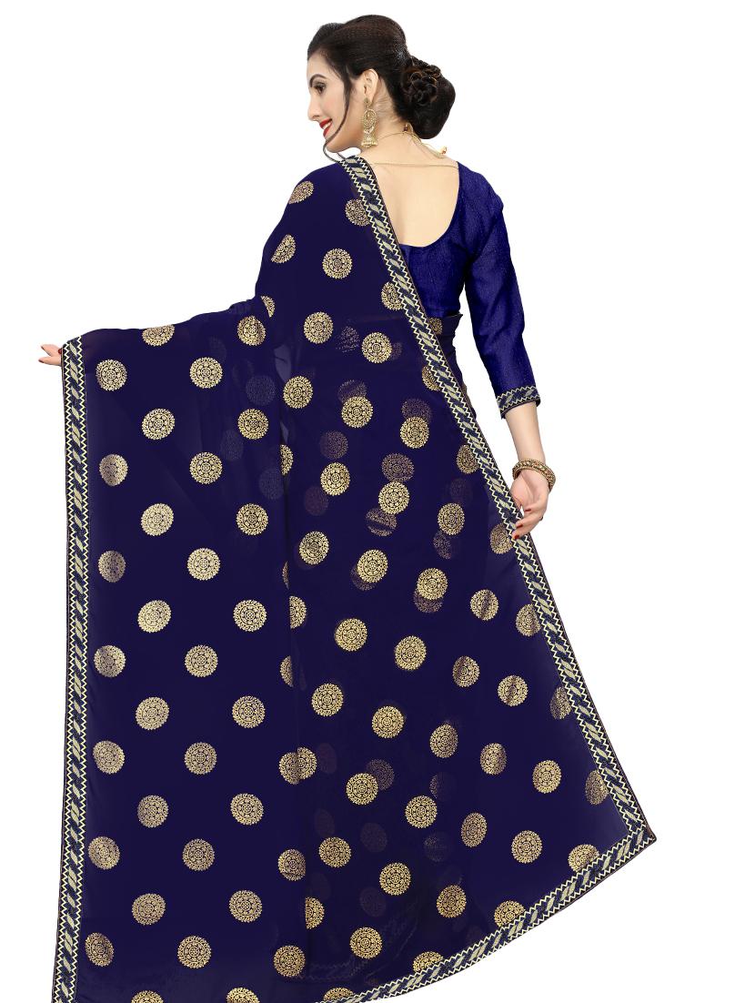 self design woven saree with blouse - 16953051 - Zoom Image - 2