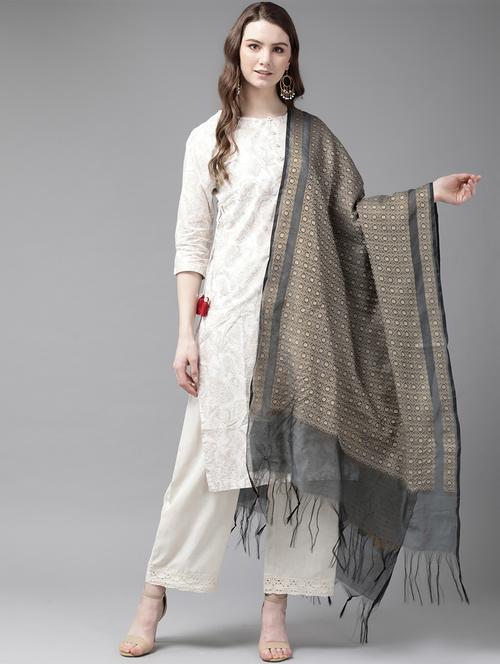 self design woven dupatta - 16953105 - Standard Image - 1