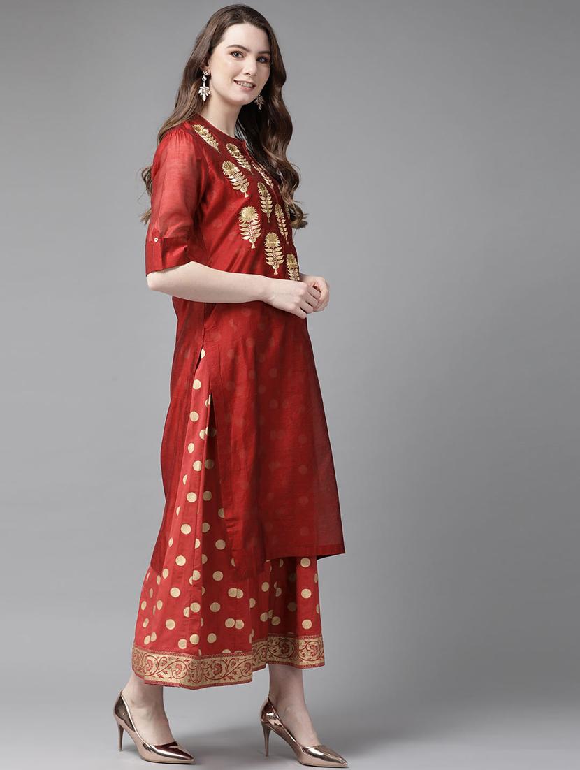 embroidered layered ethnic dress - 16953114 - Zoom Image - 2