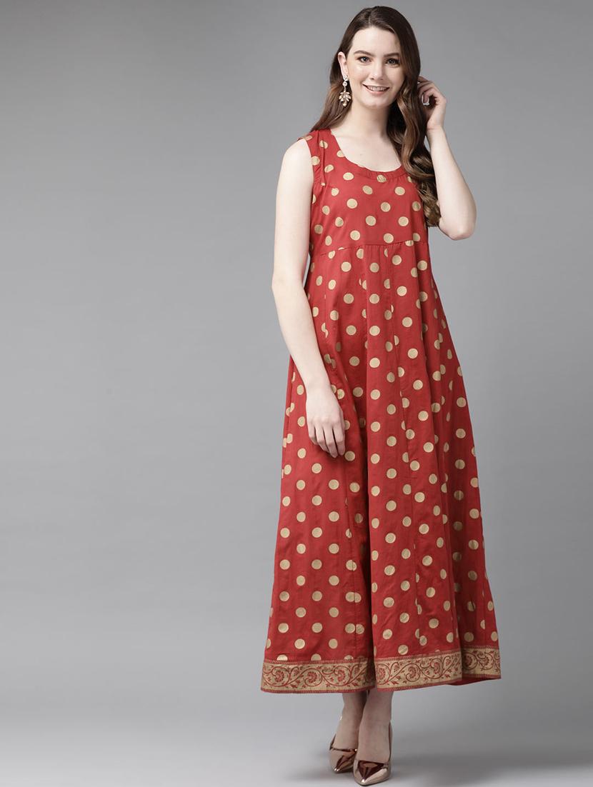embroidered layered ethnic dress - 16953114 - Zoom Image - 5