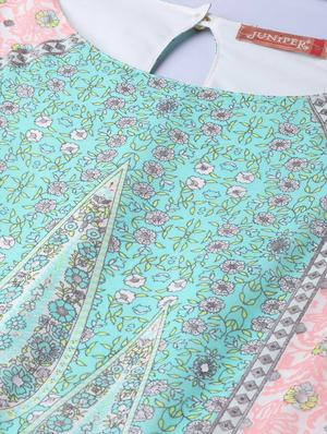 printed flared ethnic dress - 16953117 - Standard Image - 5