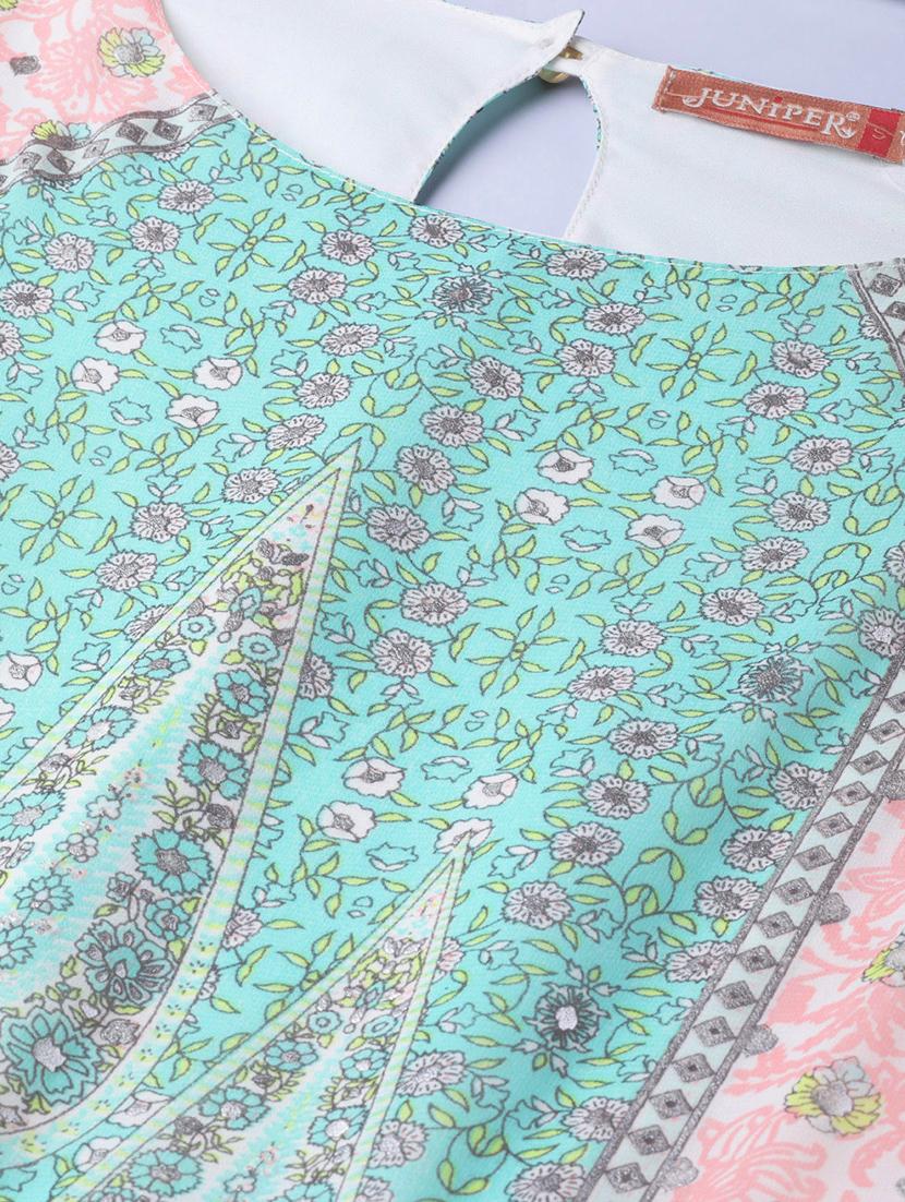 printed flared ethnic dress - 16953117 - Zoom Image - 5