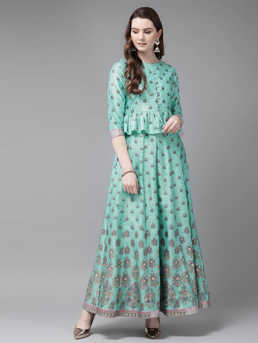 foil print panelled lehenga - 16953119 - Zoom Image - 1