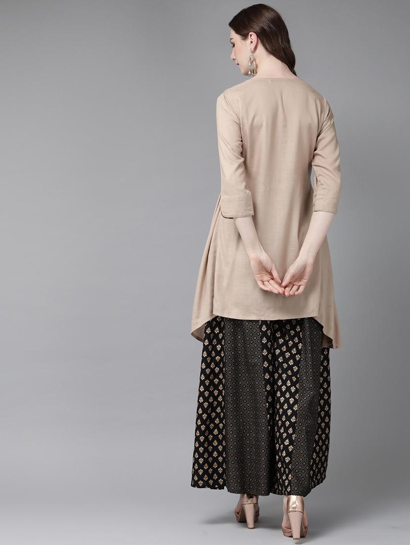 solid asymmetric kurta - 16953130 - Zoom Image - 3