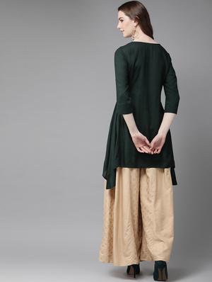 solid asymmetric kurta - 16953131 - Standard Image - 3