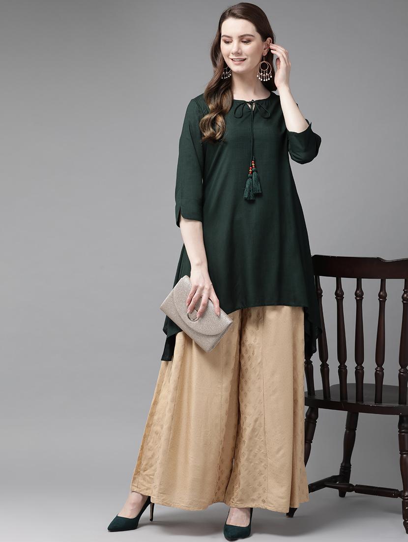 solid asymmetric kurta - 16953131 - Zoom Image - 4