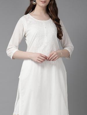 solid straight kurta - 16953135 - Standard Image - 4