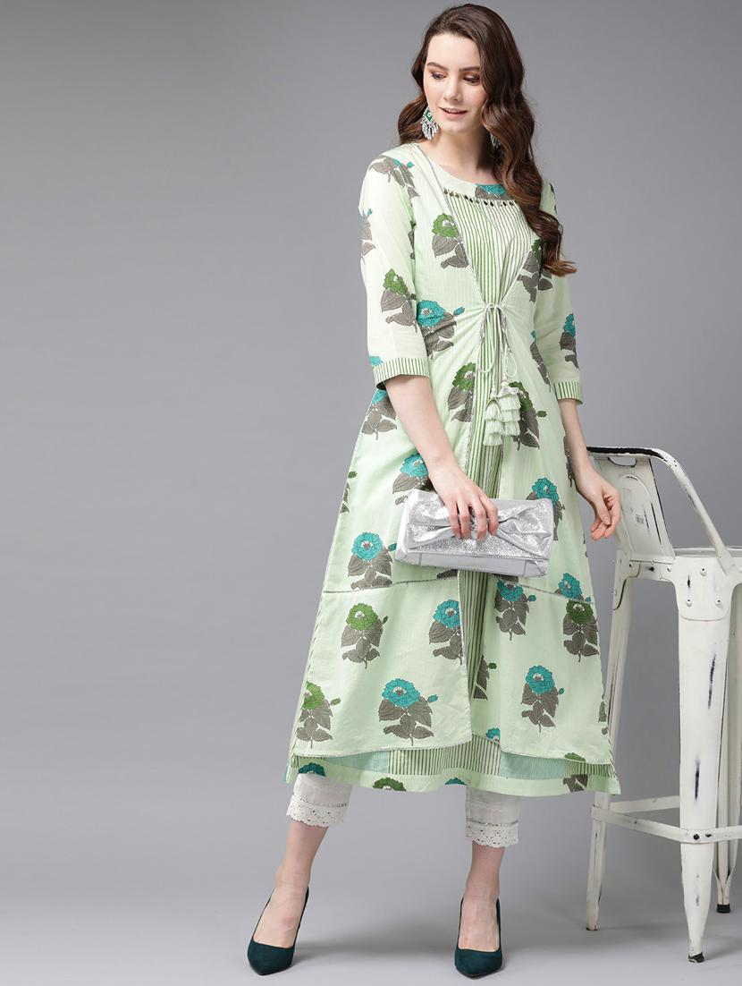 floral layered kurta - 16953136 - Zoom Image - 4