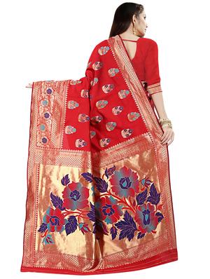 self design banarasi saree with blouse - 16953142 - Standard Image - 2