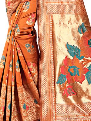 self design banarasi saree with blouse - 16953143 - Standard Image - 3