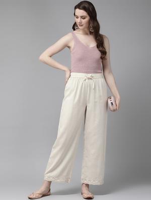 hem detailed straight palazzo - 16953158 - Standard Image - 4