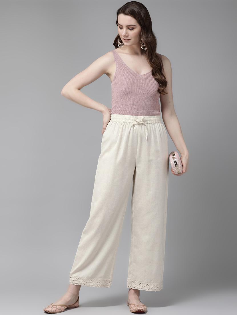 hem detailed straight palazzo - 16953158 - Zoom Image - 4
