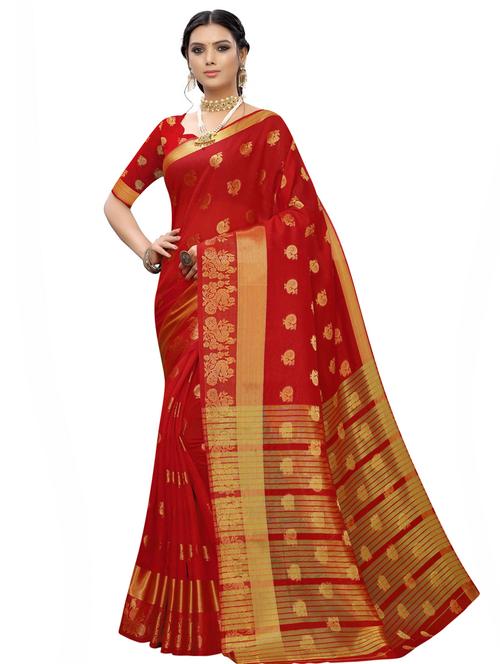 self design banarasi saree with blouse - 16953203 - Very Small Image - 1
