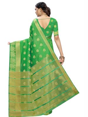 self design banarasi saree with blouse - 16953205 - Standard Image - 2