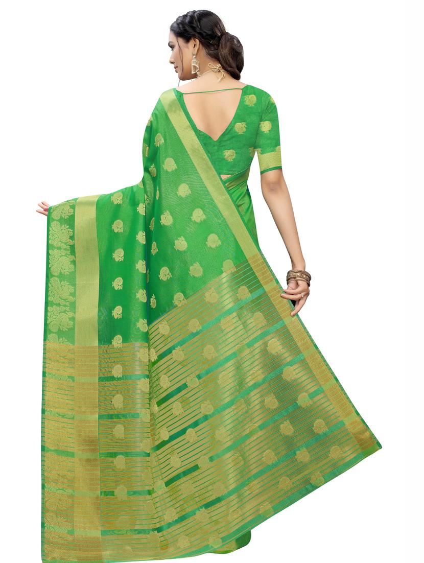 self design banarasi saree with blouse - 16953205 - Zoom Image - 2