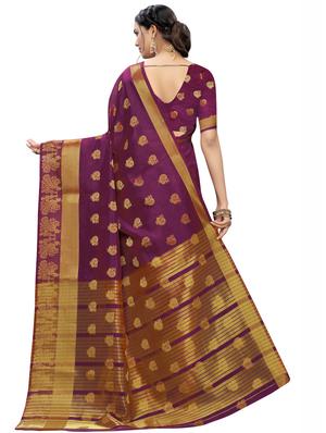 self design banarasi saree with blouse - 16953206 - Standard Image - 2