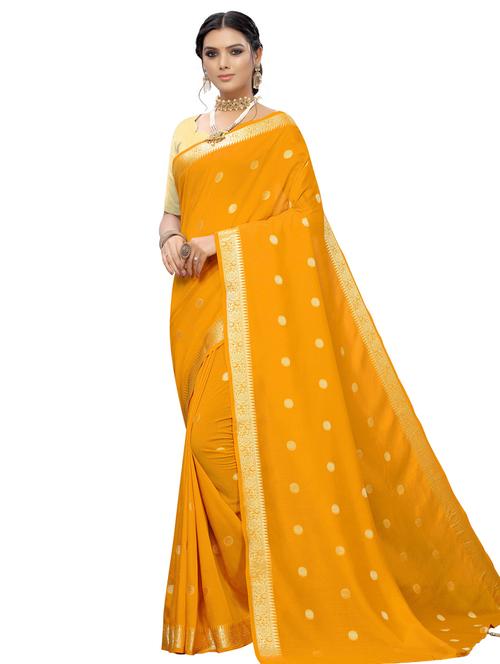self design banarasi saree with blouse - 16953208 - Very Small Image - 1